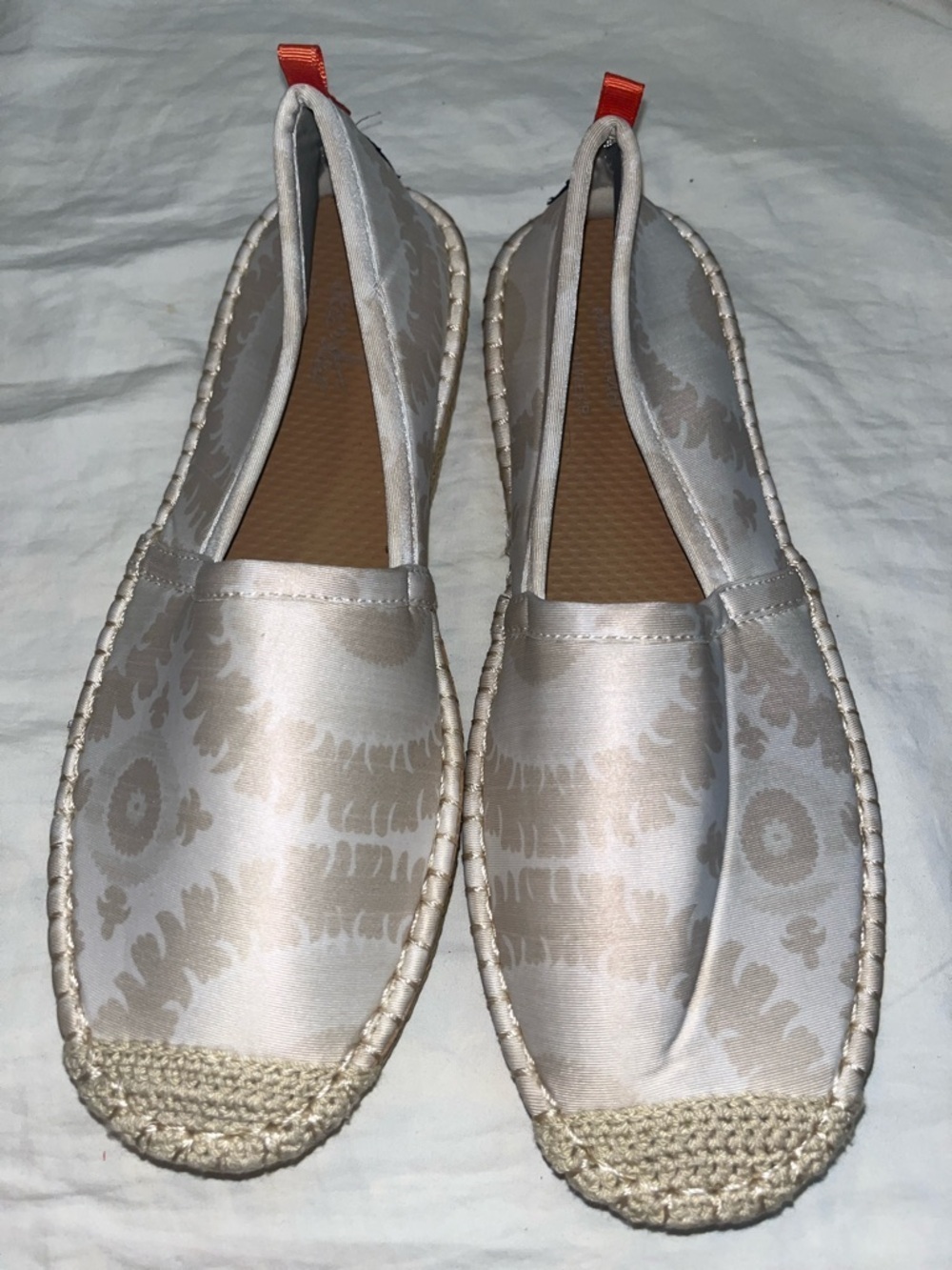 SeaStar Cream Patterned Women’s Espadrille Slip-On Flats size 9